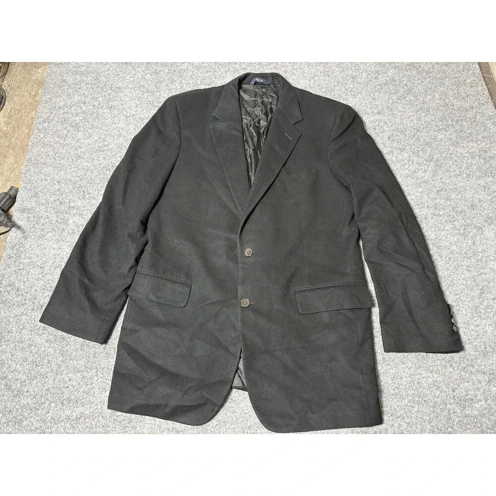 Brooks Brothers Suit Jacket Mens 42 Black Pure Cashmere 2 Btn USA Notch